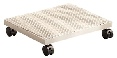Robuster Metall-Gartenwagen für 30,5 cm und 40,6 cm große Töpfe, mobiler Pflanzgefäß, Gartengerät, Gartengerät, schwarzes quadratisches Rankgitter-Design, 40 cm robuster Pflanzgefäßträger