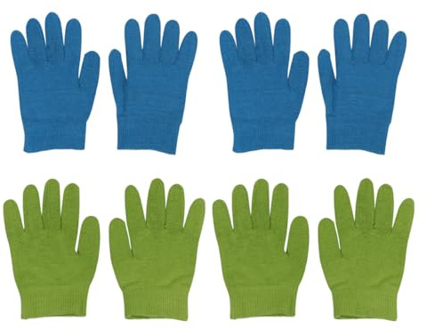 Handpflegehandschuhe Feuchtigkeitsspendende 4 Paar | Wiederverwendbar und Leicht zu Reinigen, Schutz für Haut an Händen, Spa Feuchtigkeitshandschuhe Zufällige Farbe
