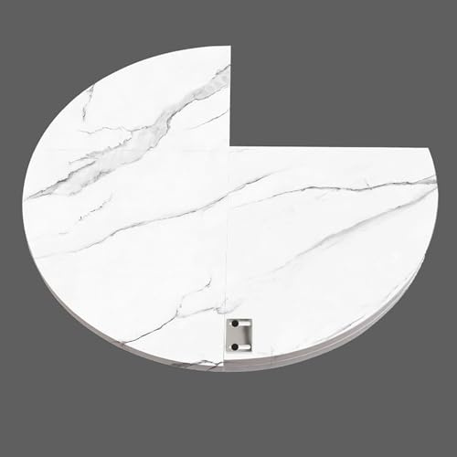 Tablero de Mesa Redondo Plegable de Madera, sin Patas. Solo el Tablero, Tablero Extensible portátil for Mesa de Comedor, Ideal for Comidas, Fiestas o Juegos de Cartas.(White,140cm/55.12in)