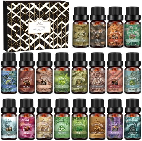 Coffret d'huiles essentielles - 20 * 10 ml d'huiles essentielles pures pour l'aromathérapie et la fabrication de bougies - Idéal pour diffuseur, savon, bougies- Petit cadeau pour Noël, anniversaire
