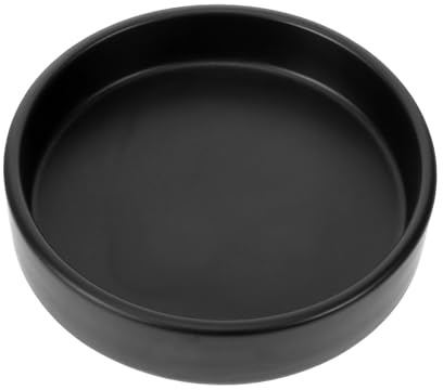 Lurrose Sottovaso in Ceramica Nero Opaco Piccolo, Piatto per Piante da Interno e Esterno, Vassoio Raccogligocce per Vasi da Fiori, Accessorio Durevole e Resistente per Giardinaggio