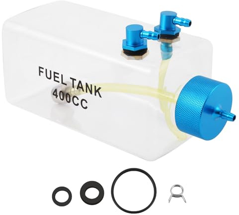 Qomcsrl Depósito de Combustible Gasolina Botella de Plástico Transparente 400CC CNC para Avión RC Gas y Nitro