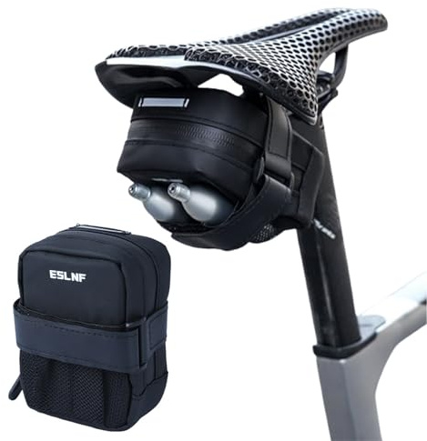 Kinesgsg Sacoche de Selle Vélo, Sacoche de Cadre Vélo avec des Bandes Réfléchissantes, Sacoches Cadre Vélos Réglable, Sacoches Guidon Velo Facile à Installer, pour Cyclisme VTT Scooter