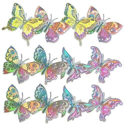FOMIYES Adesivi per Zanzariere Farfalle Colorate 12 Pezzi in Materiale Resistente e Rimovibile per Finestre e Porte Camera da Letto Decorazione Anti-Collisione