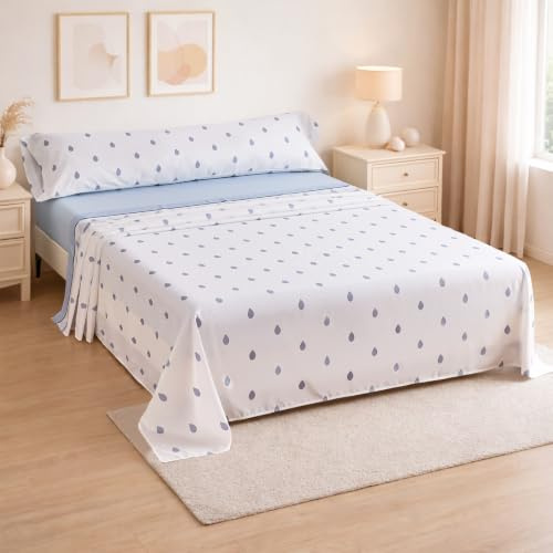 DALINA Juego de Sábanas 105x190 Estampada 3 Piezas - Sabana Encimera Cama 105, Sábana Bajera Ajustable y Funda Almohada 45x120