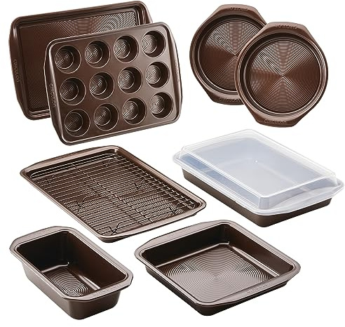 Circulon Bakeware Nonstick Bakeware Set, Non Stick Baking Pans Set, 10-Piece, Chocolate Brown