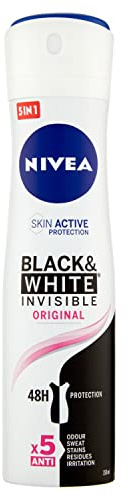 NIVEA Desodorante para mujer en spray invisible For Black&White Original – 150 ml