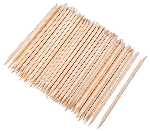 100 Pezzi Bastoncini di Legno Arancio per Unghie Cuticola Bastone per Spingi Remover Manicure Arte Pedicure, 4.3 Pollici