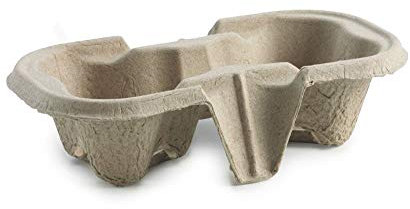 Disposable Cup Carry Trays Takeaway Carrier Cup Holders Cardboard Tea Coffee (90, 2 CUP)