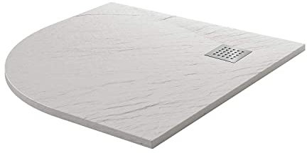 Piatto Doccia 90x90x2,6 CM Semicircolare Bianco Effetto Pietra mod. Blend