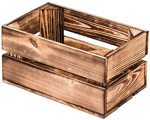 LAUBLUST Vintage Holzkiste Klein - Aufbewahrungskiste aus Holz | Geschenkkiste & Deko (Geflammt, 30 x 20 x 15 cm | M)