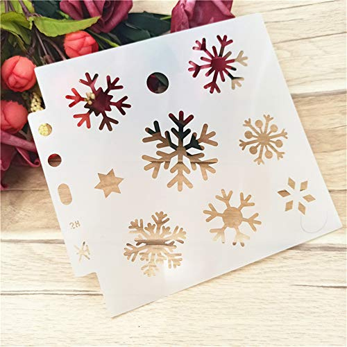 Schneeflocke DIY Aushöhlen PET Kunststoff Schablone, 13x14cm/5.12x5.51in | Textilgestaltung, Wandgestaltung, Fenster, Papier, Scrapbooking