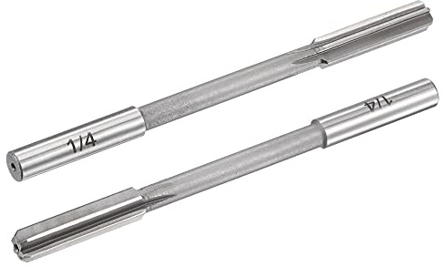 uxcell 1/4 Chucking Escariador H7 precisión de alta velocidad máquina de torno de acero escariador 6 flautas rectas vástago redondo fresado herramienta 2 unids