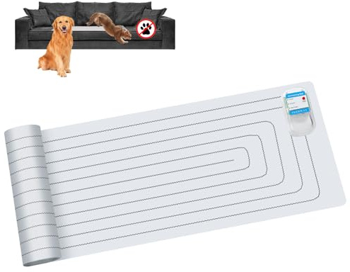 SEERWAY Scat Pet Shock Mat Indoor, Safe Shock Training Pads for Dogs and Cats, Electric Repellent Mat Keeps Pets Off Couch, Sofa, Counter Top, 3 Training Modes, 60x12 Rectangular, Battery Operated
