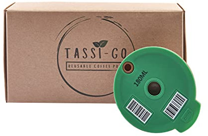 TASSI-GO Wiederverwendbare Kapsel - Nachfüllbare Kaffeekapseln | Tassimo Kapseln wiederbefüllbar | Für Bosch Tassimo-Maschinen (1x 180 ml (Normaler Kaffee) - Kunststoff)