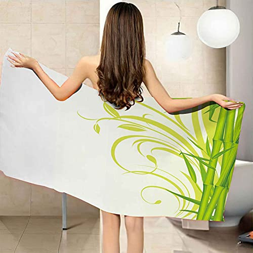 PGHAWXZ Beach Towel 3D Green Bamboo Pool Towel 100x180cm Men Women Towels Bath Sheets Travel Large Extra Large Soft Sand Prevention Microfiber Beach Bath Towels Kids Adults Daily Use