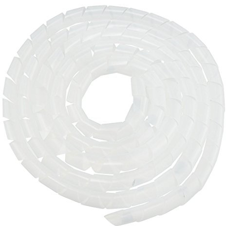 Ruilogod 1PCS 20mm Flexible Spiralschlauch Kabel-Draht-Verpackungs-Computer verwaltet Cord Weiß 2.8M