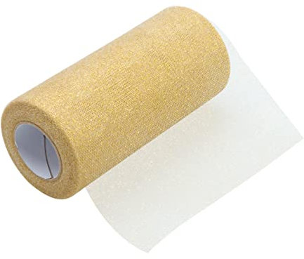Hoement Tüllbandrollen Gold Yards Glitzer-tüllband Tüllspule Für Bastelprojekte Geschenkpapier Tutu-röcke Haarschleifen Und Dekorationen
