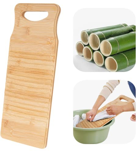 Wooden Washboard for Hand Washing Clothes, 15.7 x 5.9 x0.7’’ Anti-slip Laundry Cleaning Board for Hand Washing Scrubboard, Old Fashion Scrub Board Washing Board(40 * 15 * 1.8cm)