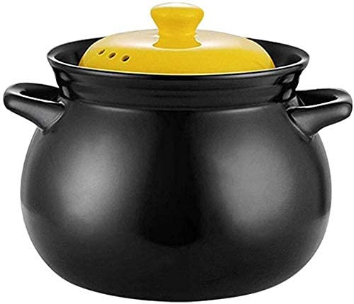 Pentola di Argilla per Cottura Casseruola in Ceramica Pentola in Terracotta - Cottura ad Alta Temperatura Protezione dal Calore capacità Permanente (capacità 2.8l)