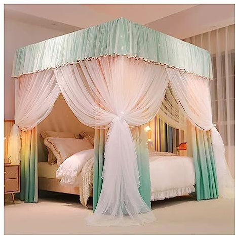 Betthimmel Luxus Bett Baldachin, Familie Hotel Schlafzimmer Bett Vorhänge, Bettbezug Für 1.2m/1.5m/1.8m/2m Einzelbett, Geeignet Für Alle Jahreszeiten (Color : Style2, Size : 150x200x200cm)