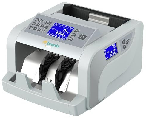 beeplo b5000 Banknotenzähler – Zählen, Totalisieren und Erkennen von EUR-Banknoten – 6 Erkennungssysteme