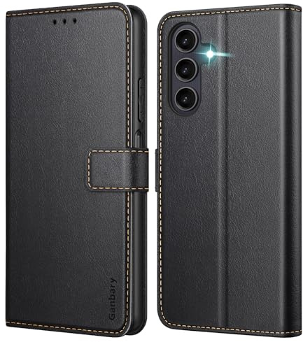 Ganbary Handyhülle für Samsung Galaxy A25 5G Hülle, Premium Leder Klapphülle [Kartenschlitzen] [Magnetverschluss] [Standfunktion] kompatibel mit Galaxy A25 5G Schutzhülle, Schwarz