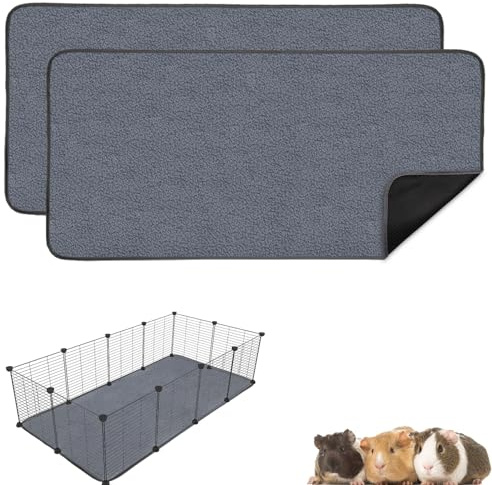 Mooydee Meerschweinchen-Fleece-Käfigeinlagen für C&C 2 x 4 Lebensraum, waschbar, wiederverwendbar, Meerschweinchen-Bettwäsche, super saugfähig, Meerschweinchen, Urinierunterlagen, rutschfeste Matte