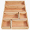 DeinKaufladen.com 6er Set Aufbewahrungsbox Holz Organizer – praktische und flexible Bambus Box - Schubladen Box Sortierbox Sortierkasten Kosmetik Aufbewahrung Ordnungsbox Holzboxen Holzkasten