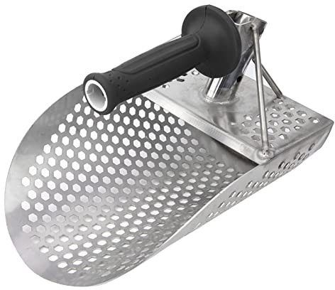 flexman Sandschaufel Zur Metallsuche, Strandschaufel aus Edelstahl mit Sechseckigem Loch, Schnell Siebende Schaufel Zum Auffinden von Strandgold und Silber