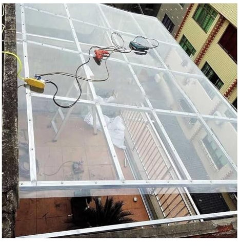 Polycarbonat-Platten Dachpaneele, Klare Kunststoffplatten-Rolle, UV-Block Regensichere Überdachung Für Gewächshäuser, Zaunbarrieren, Zwinger, Leicht Zu Schneiden ( Farbe : 3mm , Größe : 5x16.4ft )