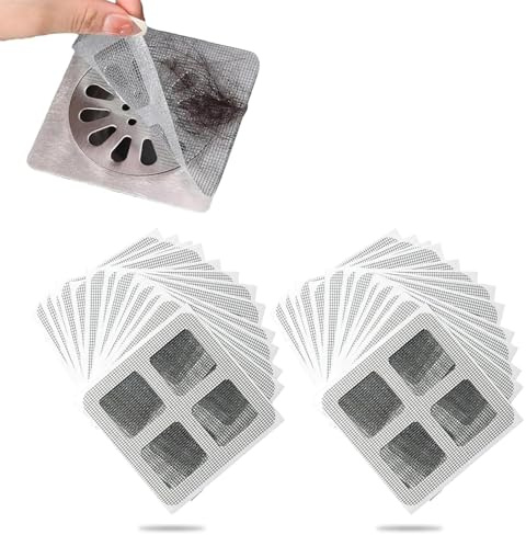 IOPJLK 100 Pezzi Filtro di Scarico a Pavimento usa e Getta, Floor Drain Sticker, Protezione per Scarico Filtro Lavandino, Adatto per Scarichi di Bagni, Lavelli di Cucine e Basche da Bagno