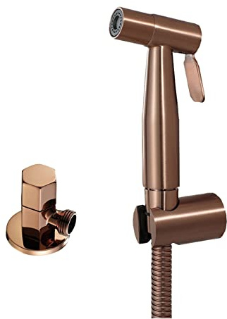 Handheld Toilet Bidet Sprayer, Wall Mounted Stainless Steel Bidet Faucet Mixer Tap, Bathroom Rose Gold Women Flusher Sprayer Kit,Spray Gun Set with Angle Valve(Spray Gun Set With Angle Valve)