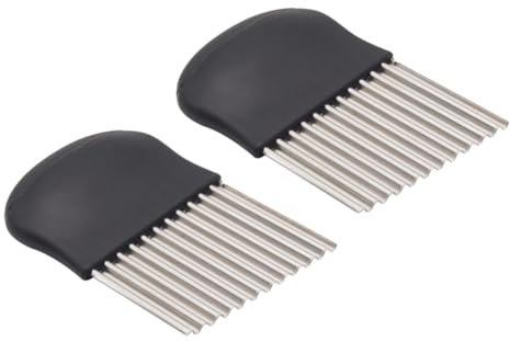 FELTECHELECTR 2stücke Edelstahl Wellenmesser Für Gemüse Wellen- Und Kartoffel- Für Kartoffelchips Und Wellen-scheiben Lebensmittelqualität Schwarz