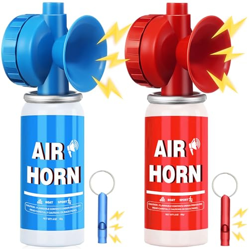1.4oz Boat Air Horn,130DB Loud Mini Safety Bear Horn Can,Air Horns for Self Defense,Emergency,Sporting Events,Camping essentials,2 Pack
