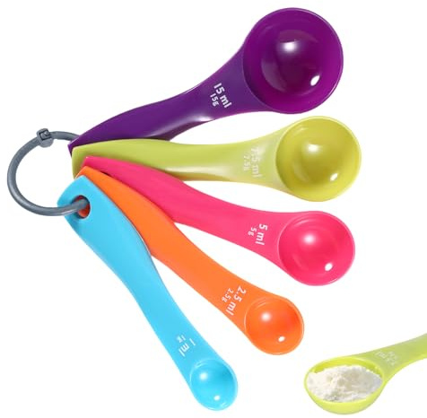 10 Stück Messlöffel aus Kunststoff，Measuring Spoons， Messlöffel Set für Aromadosierung, Flüssigkeits- und Pulvermessgeräte-Dosierung(5 zufällige Farben)
