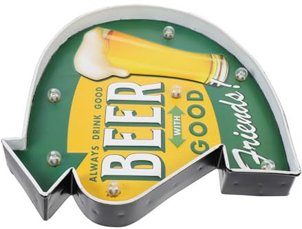 TOPPERFUN Vintage Style Beer Bar Leuchtschild Aus Dekorative Wandlampe Für Biergeschäft Und Bar Kreative Beleuchtung Mit Langlebiger Verarbeitung Installieren Stilvolles Hintergrundlicht