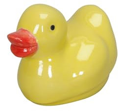 Seaside No.64 - lustige Schwimmfiguren aus Porzellan - ausgefallene Teichdekoration für den Heimathafen - wasserfest - schöne Accessoires für Garten/Balkon/Terrasse - Geschenkidee (Ente, gelb)