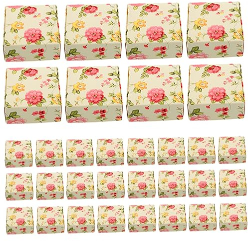 WOFASHPURET 90stücke Quadratische Papierbox Seifenverpackungsbox Vintage-geschenkbox Blumenmuster Papier Boxen Handgemachte Seife Verpackung Boxen Partygeschenkbox Bonbonbox