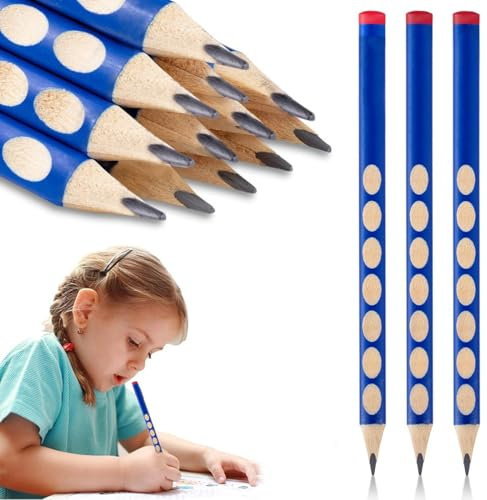 DIFLAX 30 Pezzi Crayon graphite ergonomique - Matite Lucky Pencil con gomma, Matita Lucky Exam, Matita triangolare, per disegnare, scrivere e cancelleria per adulti, insegnanti e colleghi