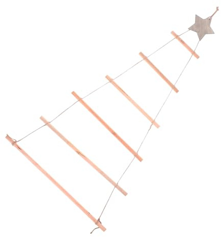 ARTSEWPLY Decoraciones para Arbol de Navidad Escalera de Madera Colgante Adornos de Navidad para Pared Escalera Navideña para Colgar Ramas para Techo