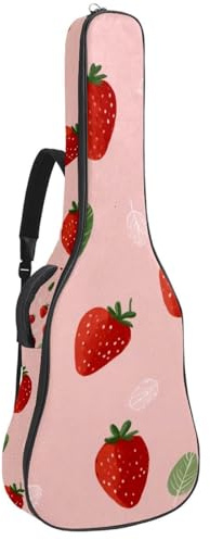 Niedliche kleine Halloween-Geister auf rosa Hintergrund, gepolsterte Gitarrentasche, schützende Akustikgitarre, Gigbag für E-Bass, Konzertgitarre, Mehrfarbig 02, 42.9x16.9x4.7 in, Lässiger