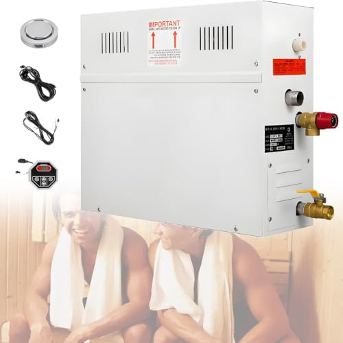 Ofyphth 3-21KW Luxury Self-draining Steam Generator, Shower Sauna Bath Home Steam Bath Spa Generator, with waterproof Control and Auto Drain 77-131℉, for Home Commercial Use. 9KW