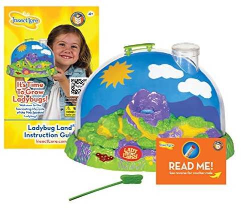 Insect Lore Ladybug Land | Ladybug Growing Kit Habitat | Redeem Voucher For Live Ladybug Larvae