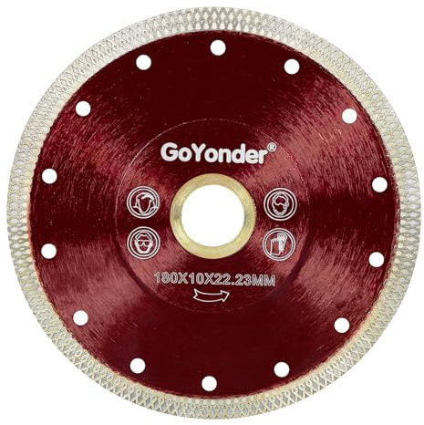GoYonder 7D180mm Super Thin Diamond Ceramic Saw Blade Porcelain Cutting Blade for Cutting Ceramic Or Porcelain Tile (7 inch)