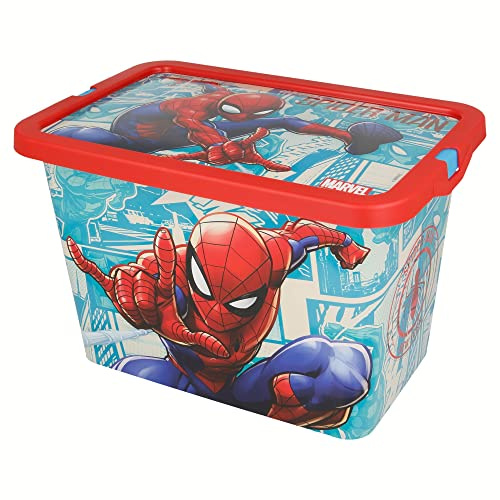 Stor Spiderman Comic Buch 7 Liter Click Lock Aufbewahrungsbox - Spiderman Comic Buch