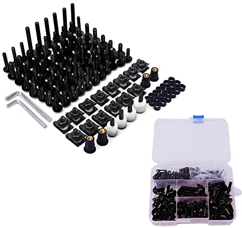 Kit completo di bulloni, viti, dadi e clip di fissaggio universali per carrozzeria per il parabrezza delle moto in alluminio billet lavorato a macchina a controllo numerico