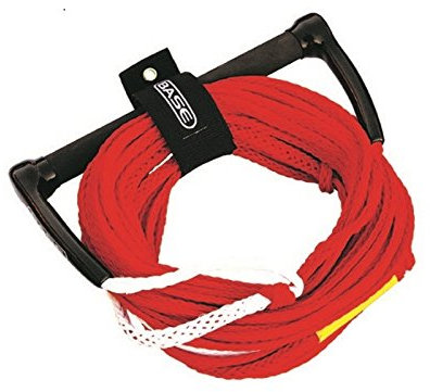 BASE SPORTS Wasserskileine 2 Section Wasserski Leine Wakeboard Seil mit Hantel Rope 23m