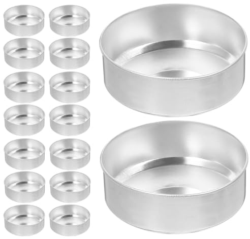 SUPVOX 200 Pack Tea Light Tins Aluminium Empty Tea Light Containers for DIY Scented Candle Making Candle Making Supplies Storage Crafts Gifts 1.50 X 1.50 X 0.55 in