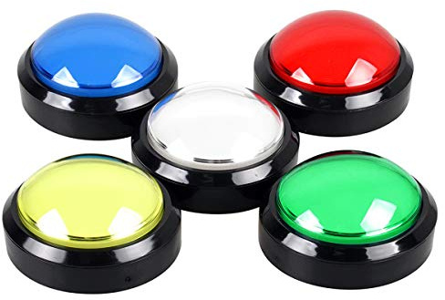 EG STARTS 5 Pcs/lot Arcade Buttons LED 100mm Big Dome Shaped 12V LED Push Button Switch Compatible for Arcade Machine DIY Kit Video Games Parts Pop'n Music
